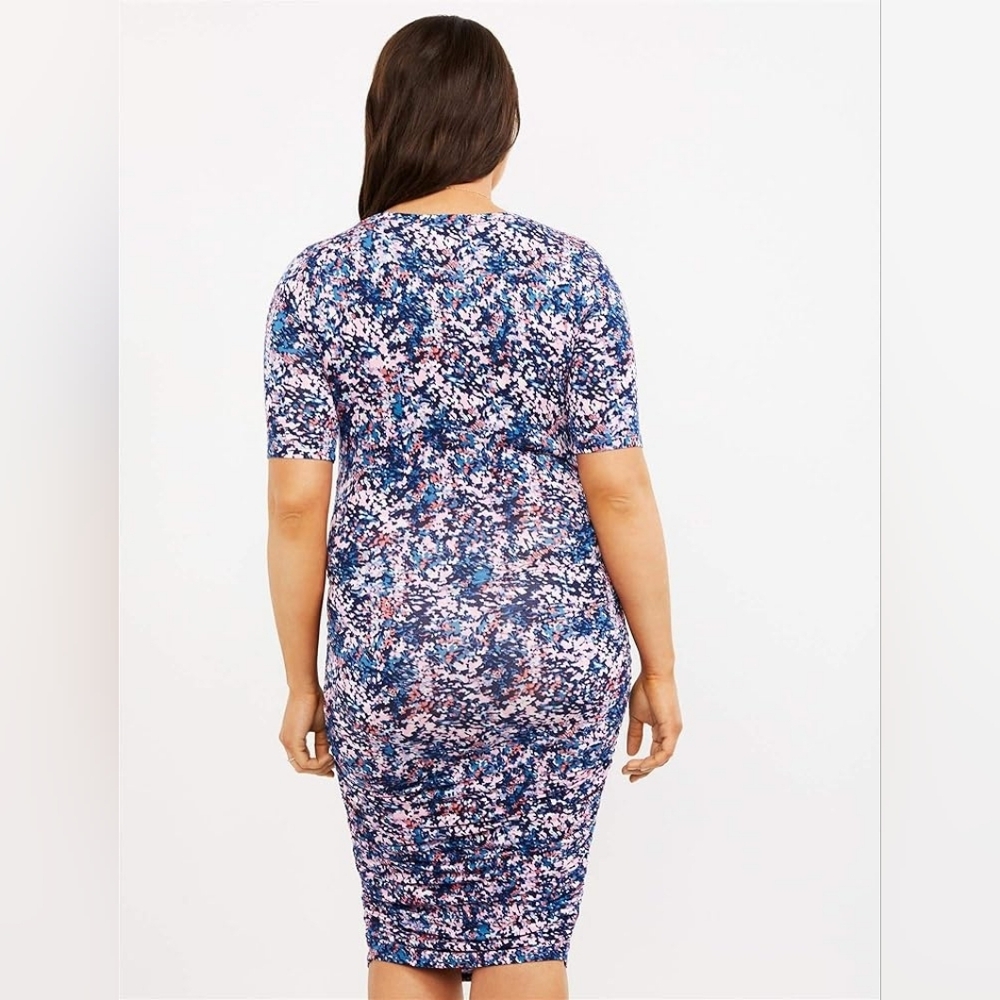Motherhood Maternity Ruched Sides Bodycon Midi Dress Size XL - Picture 2 of 6
